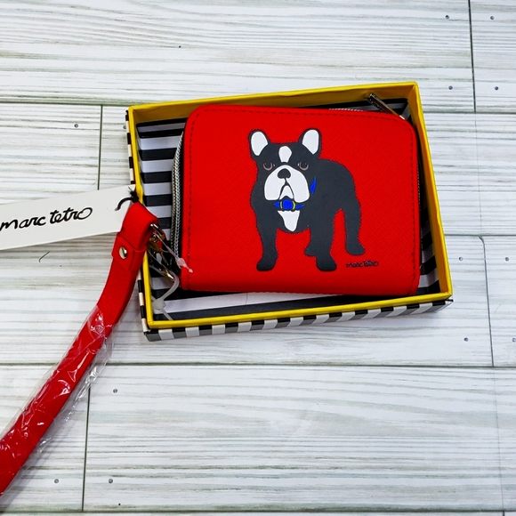 Marc Tetro red billfold with wrist strap in box NWT - Picture 1 of 4